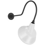 Academy Outdoor Angled Flynn Tilted Bowers Shade Wall Light - Matte Black / White