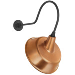 Academy Outdoor Angled Flynn Tilted Bowers Shade Wall Light - Matte Black / Soft Copper