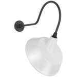 Academy Outdoor Angled Flynn Tilted Bowers Shade Wall Light - Matte Black / White