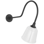 Academy Outdoor Angled Flynn Sm Rockhouse Shade Wall Light - Matte Black / White