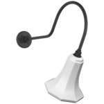Academy Outdoor Angled Flynn Savannah Shade Wall Light - Matte Black / White