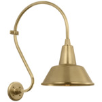 Academy Outdoor Larrabee Bowers Shade Wall Light - Hand-Rubbed Antique Brass