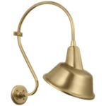 Academy Outdoor Larrabee Tilted Bowers Shade Wall Light - Hand-Rubbed Antique Brass