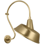 Academy Outdoor Larrabee Tilted Bowers Shade Wall Light - Hand-Rubbed Antique Brass