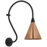 Academy Outdoor Larrabee Savannah Conical Wall Light - Matte Black / Soft Copper