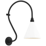 Academy Outdoor Larrabee Savannah Conical Wall Light - Matte Black / White