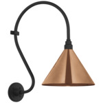 Academy Outdoor Larrabee Savannah Conical Wall Light - Matte Black / Soft Copper