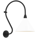 Academy Outdoor Larrabee Savannah Conical Wall Light - Matte Black / White