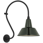 Academy Outdoor Larrabee Bowers Shade Wall Light - Matte Black / Green