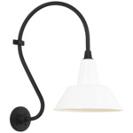 Academy Outdoor Larrabee Bowers Shade Wall Light - Matte Black / White