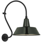 Academy Outdoor Larrabee Bowers Shade Wall Light - Matte Black / Green