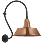 Academy Outdoor Larrabee Bowers Shade Wall Light - Matte Black / Soft Copper