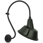 Academy Outdoor Larrabee Tilted Bowers Shade Wall Light - Matte Black / Green