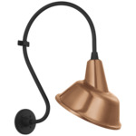 Academy Outdoor Larrabee Tilted Bowers Shade Wall Light - Matte Black / Soft Copper