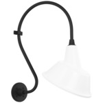 Academy Outdoor Larrabee Tilted Bowers Shade Wall Light - Matte Black / White