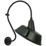 Academy Outdoor Larrabee Tilted Bowers Shade Wall Light - Matte Black / Green
