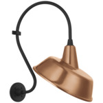 Academy Outdoor Larrabee Tilted Bowers Shade Wall Light - Matte Black / Soft Copper