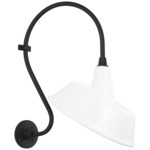 Academy Outdoor Larrabee Tilted Bowers Shade Wall Light - Matte Black / White