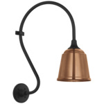 Academy Outdoor Larrabee Small Rockhouse Shade Wall Light - Matte Black / Soft Copper