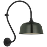 Academy Outdoor Larrabee Rockhouse Shade Wall Light - Matte Black / Green
