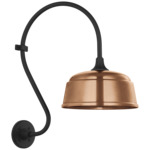 Academy Outdoor Larrabee Rockhouse Shade Wall Light - Matte Black / Soft Copper