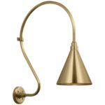 Academy Outdoor Larrabee 27in Savannah Conical Wall Light - Hand-Rubbed Antique Brass
