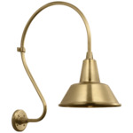 Academy Outdoor Larrabee 27in Bowers Shade Wall Light - Hand-Rubbed Antique Brass