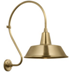 Academy Outdoor Larrabee 27in Bowers Shade Wall Light - Hand-Rubbed Antique Brass