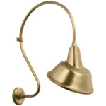 Academy Outdoor Larrabee 27in Tilted Bowers Shade Wall Light - Hand-Rubbed Antique Brass
