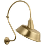 Academy Outdoor Larrabee 27in Tilted Bowers Shade Wall Light - Hand-Rubbed Antique Brass