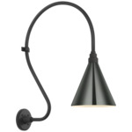 Academy Outdoor Larrabee 27in Savannah Conical Wall Light - Matte Black / Green