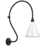 Academy Outdoor Larrabee 27in Savannah Conical Wall Light - Matte Black / White