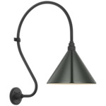 Academy Outdoor Larrabee 27in Savannah Conical Wall Light - Matte Black / Green