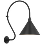 Academy Outdoor Larrabee 27in Savannah Conical Wall Light - Matte Black