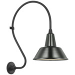 Academy Outdoor Larrabee 27in Bowers Shade Wall Light - Matte Black / Green