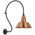 Academy Outdoor Larrabee 27in Bowers Shade Wall Light - Matte Black / Soft Copper