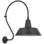Academy Outdoor Larrabee 27in Bowers Shade Wall Light - Matte Black