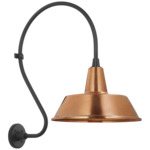 Academy Outdoor Larrabee 27in Bowers Shade Wall Light - Matte Black / Soft Copper