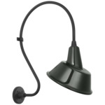 Academy Outdoor Larrabee 27in Tilted Bowers Shade Wall Light - Matte Black / Green