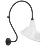 Academy Outdoor Larrabee 27in Tilted Bowers Shade Wall Light - Matte Black / White