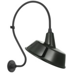 Academy Outdoor Larrabee 27in Tilted Bowers Shade Wall Light - Matte Black / Green