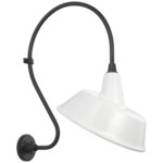 Academy Outdoor Larrabee 27in Tilted Bowers Shade Wall Light - Matte Black / White