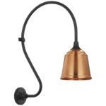 Academy Outdoor Larrabee Small Rockhouse Shade Wall Light - Matte Black / Soft Copper