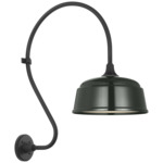 Academy Outdoor Larrabee 27in Rockhouse Shade Wall Light - Matte Black / Green