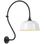 Academy Outdoor Larrabee 27in Rockhouse Shade Wall Light - Matte Black / White