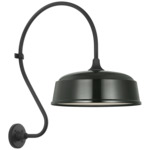 Academy Outdoor Larrabee 27in Rockhouse Shade Wall Light - Matte Black / Green