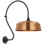Academy Outdoor Larrabee 27in Rockhouse Shade Wall Light - Matte Black / Soft Copper