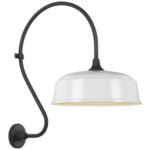 Academy Outdoor Larrabee 27in Rockhouse Shade Wall Light - Matte Black / White