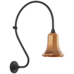 Academy Outdoor Larrabee 27in Savannah Shade Wall Light - Matte Black / Soft Copper