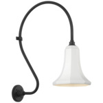 Academy Outdoor Larrabee 27in Savannah Shade Wall Light - Matte Black / White